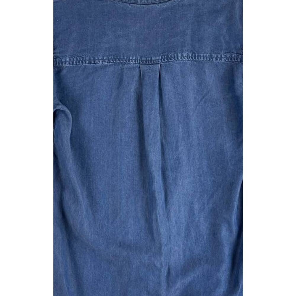 Gap Womens Small Blue Chambray L/S Button Front Shirt Dress Lyocell No Belt - Picture 9 of 10